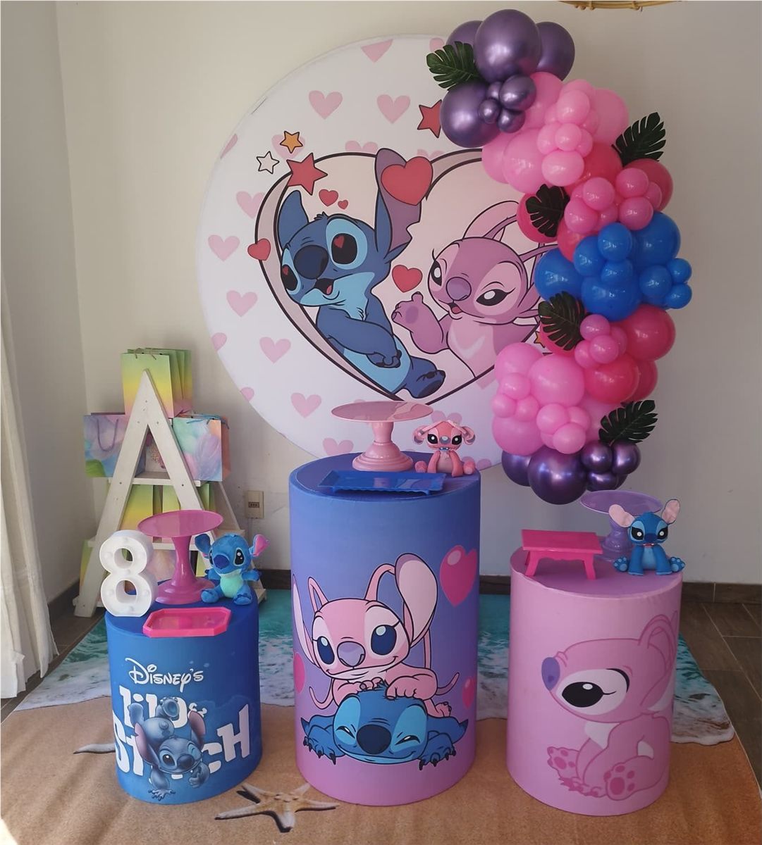 Stitch y Angel, decoraciones realizadas