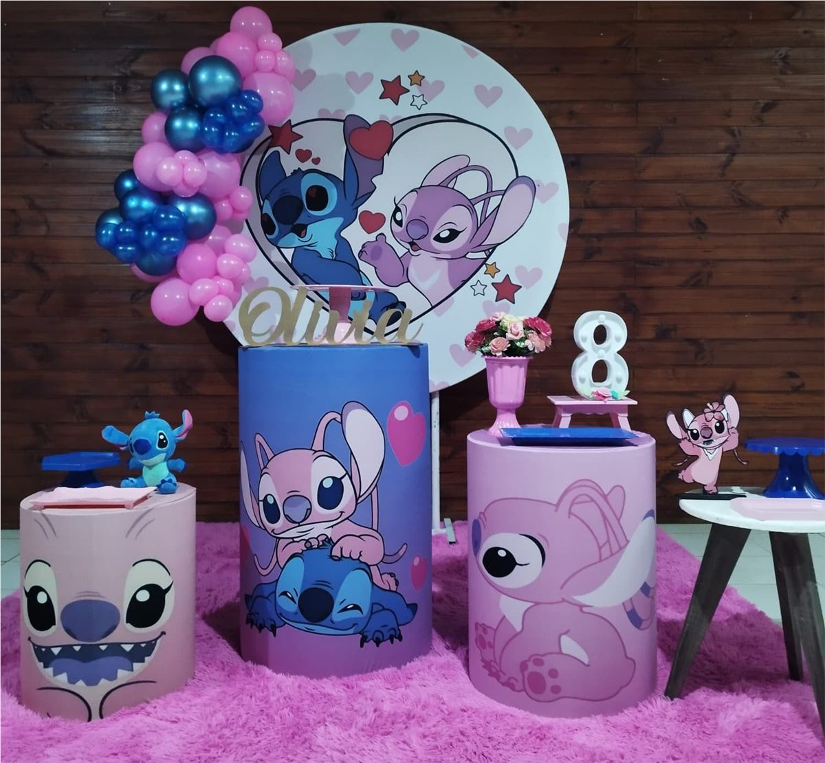 Stitch y Angel clásico, decoraciones realizadas